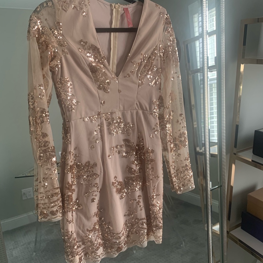 Hello Molly Gold sequined dress size Small